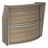 Linea Italia Curved Reception Desk with Counter, 72”W x 32”D x 46”H, Gray/N. Walnut ZUI290